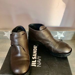 Jil Sander Navy brown booties  size 36/6